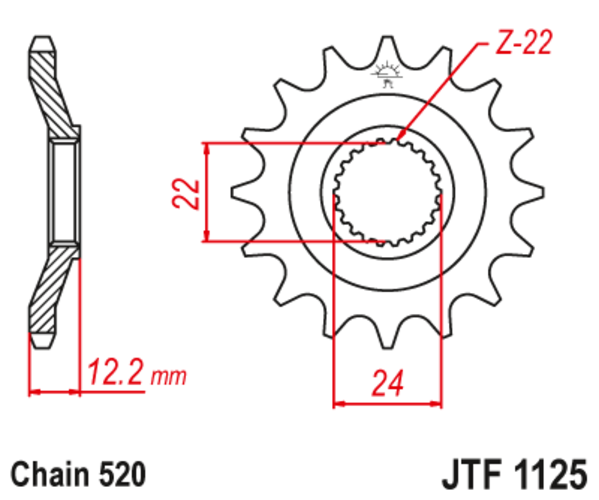 JTF 1125-17 Řetězové kolečko přední