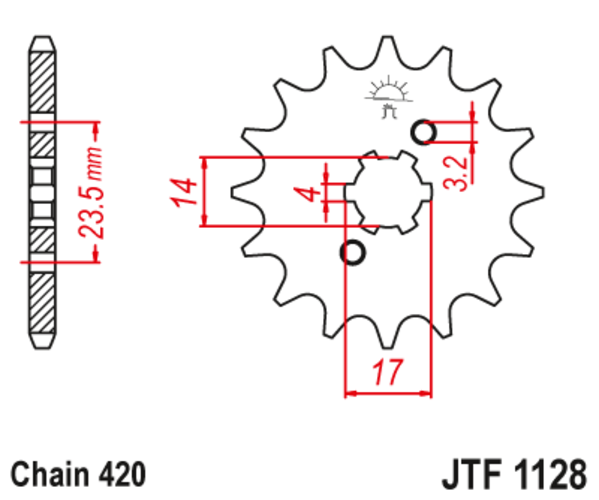 JTF 1128-15 Řetězové kolečko přední
