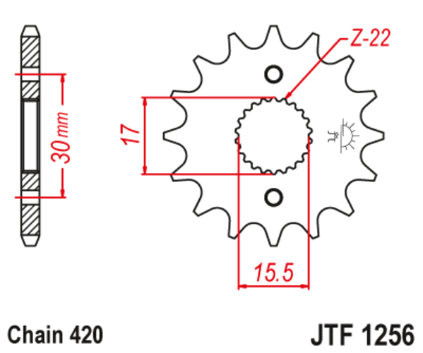 JTF 1256-13 Řetězové kolečko přední