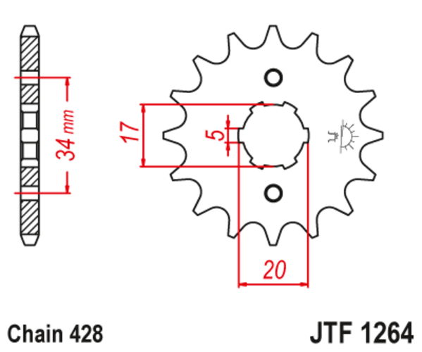 JTF 1264-15 Řetězové kolečko přední