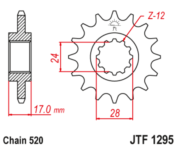 JTF 1295-14 Řetězové kolečko přední
