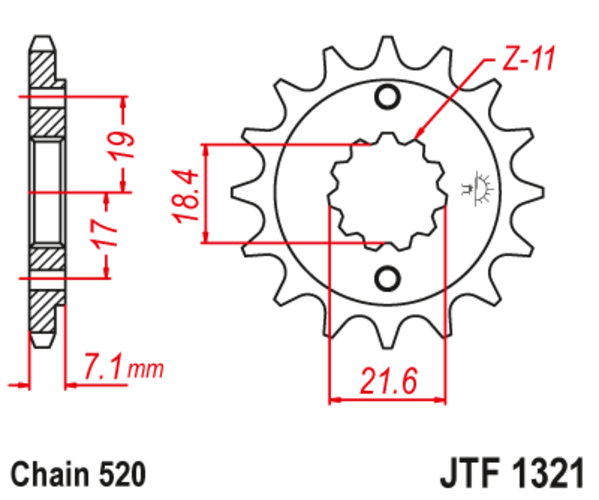 JTF 1321-12 Řetězové kolečko přední