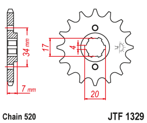JTF 1329-13 Řetězové kolečko přední