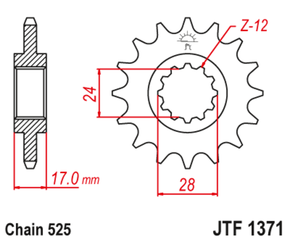 JTF 1371-14 Řetězové kolečko přední