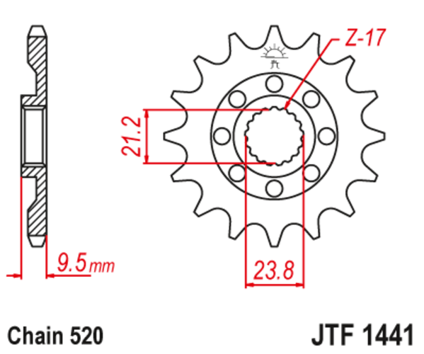 JTF 1441-13 Řetězové kolečko přední