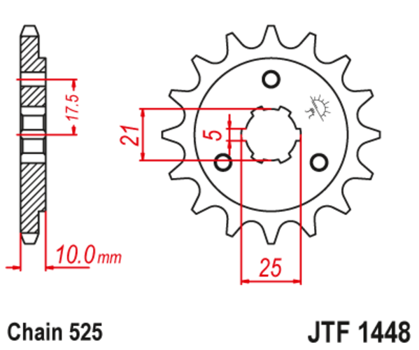 JTF 1448-15 Řetězové kolečko přední