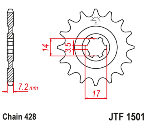 JTF 1501-12 Řetězové kolečko přední