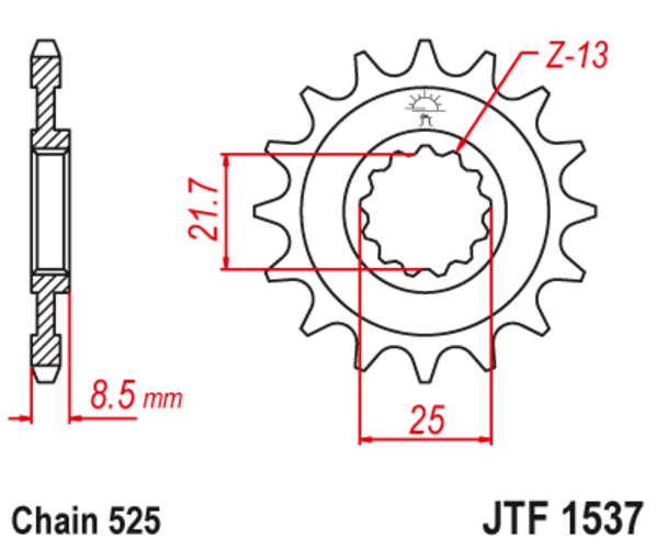 JTF 1537-16 Řetězové kolečko přední