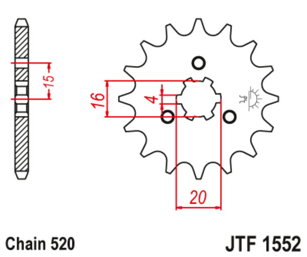 JTF 1552-10 Řetězové kolečko přední