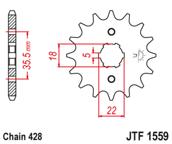 JTF 1559-14 Řetězové kolečko přední