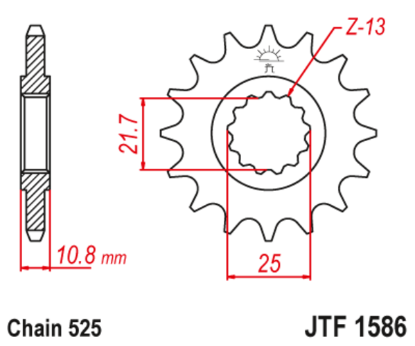 JTF 1586-15 Řetězové kolečko přední
