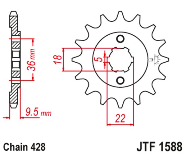 JTF 1588-19 Řetězové kolečko přední