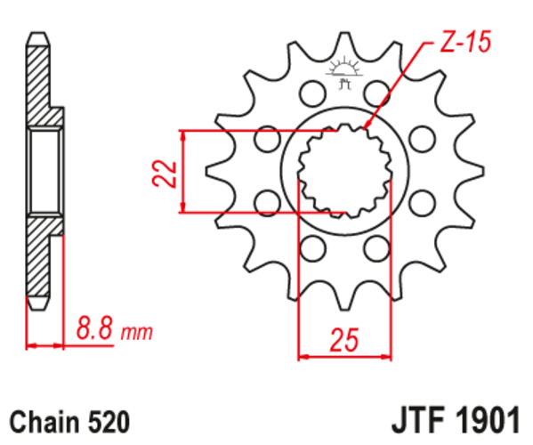 JTF 1901-11 Řetězové kolečko přední