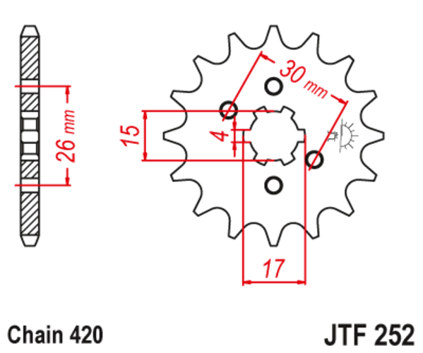 JTF 252-12 Řetězové kolečko přední