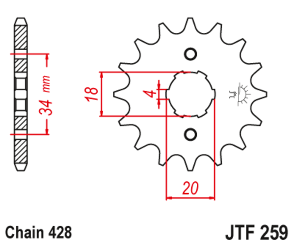 JTF 259-13 Řetězové kolečko přední