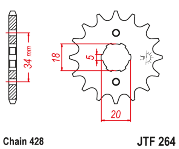 JTF 264-15 Řetězové kolečko přední