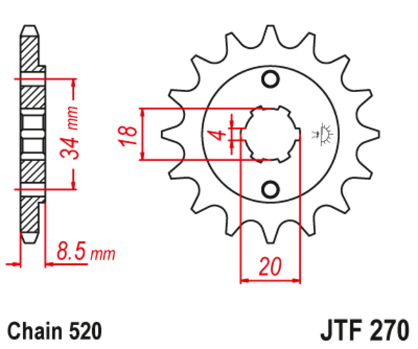 JTF 270-11 Řetězové kolečko přední