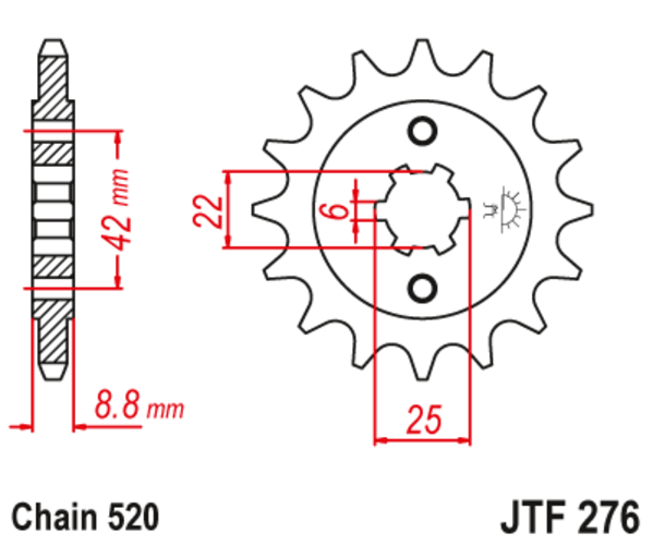 JTF 276-15 Řetězové kolečko přední