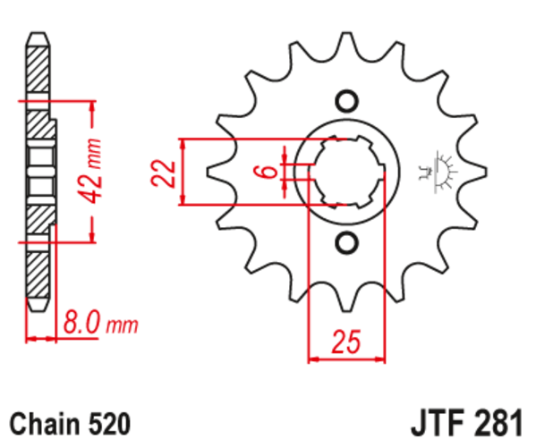 JTF 281-13 Řetězové kolečko přední