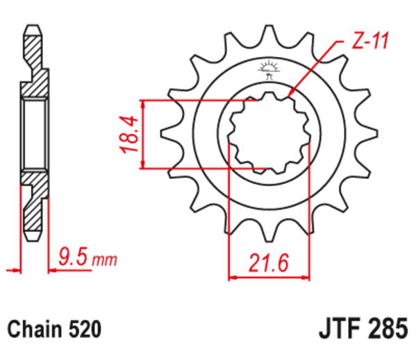 JTF 285-14 Řetězové kolečko přední
