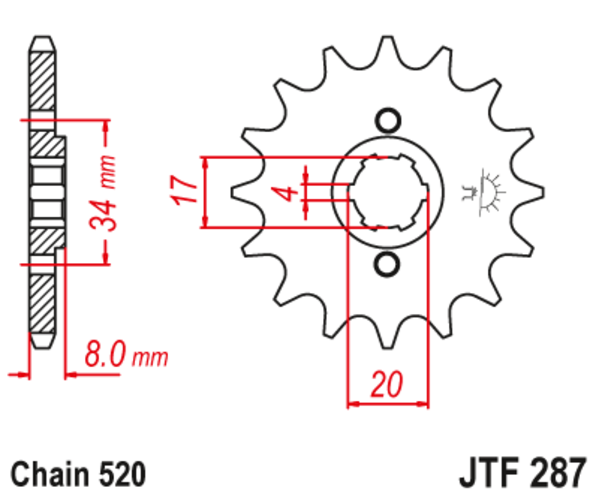 JTF 287-13 Řetězové kolečko přední