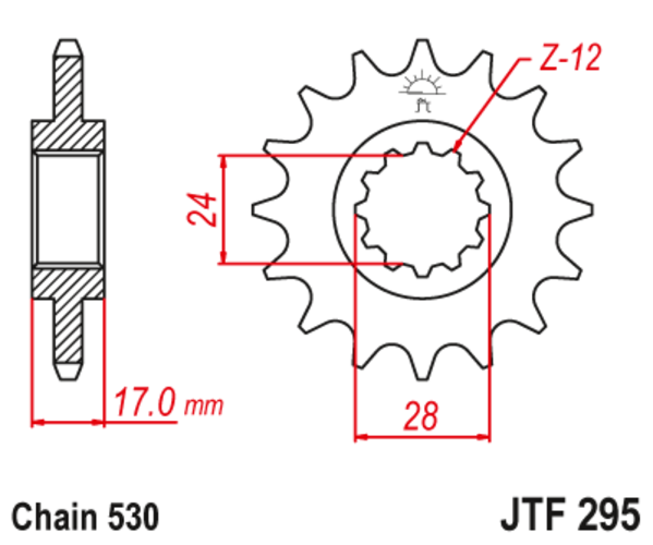 JTF 295-14 Řetězové kolečko přední