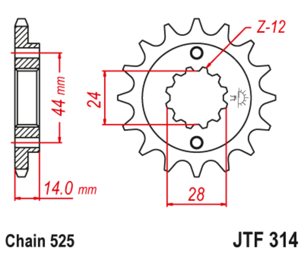 JTF 314-15 Řetězové kolečko přední