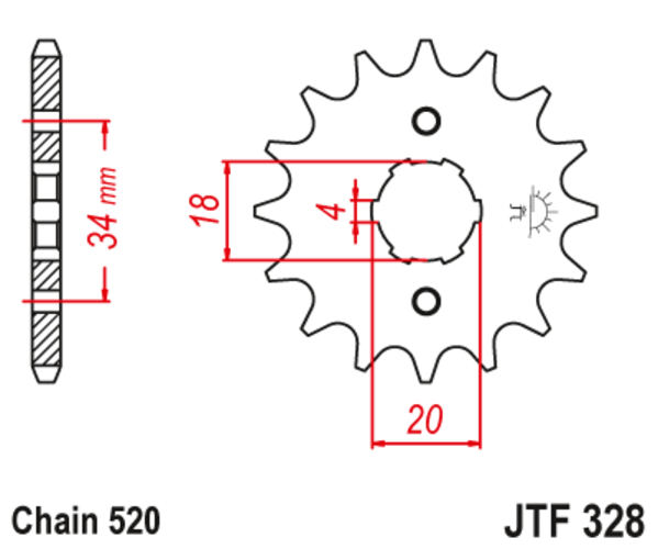 JTF 328-12 Řetězové kolečko přední