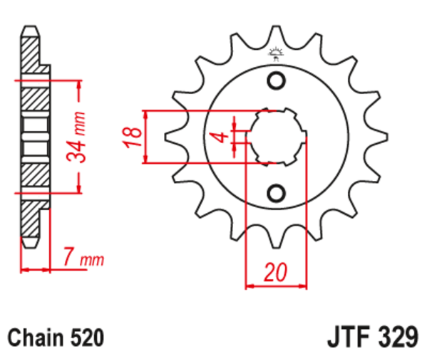 JTF 329-12 Řetězové kolečko přední