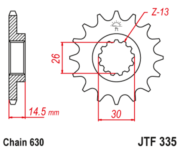 JTF 335-15 Řetězové kolečko přední