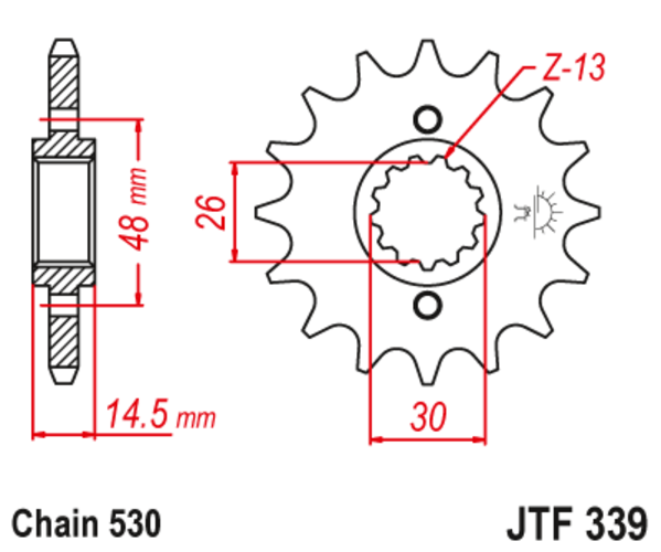 JTF 339-15 Řetězové kolečko přední