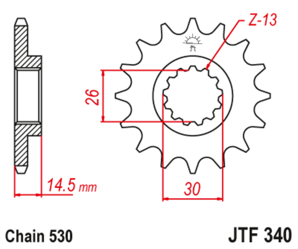 JTF 340-18 Řetězové kolečko přední