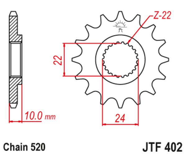 JTF 402-13 Řetězové kolečko přední