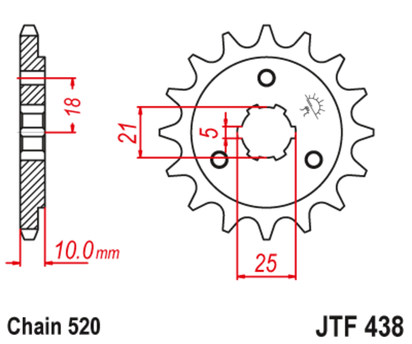 JTF 438-14 Řetězové kolečko přední
