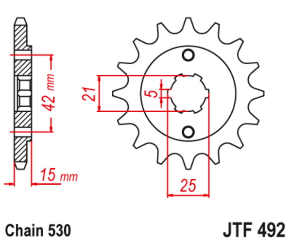 JTF 492-14 Řetězové kolečko přední