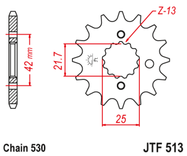 JTF 513-16 Řetězové kolečko přední
