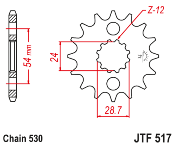 JTF 517-15 Řetězové kolečko přední