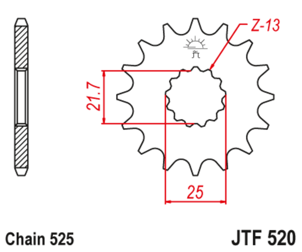 JTF 520-14 Řetězové kolečko přední