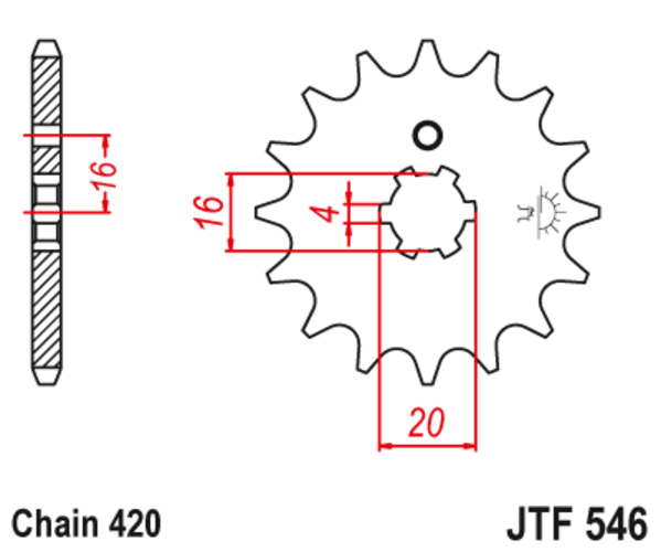 JTF 546-12 Řetězové kolečko přední