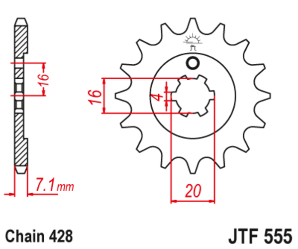 JTF 555-13 Řetězové kolečko přední
