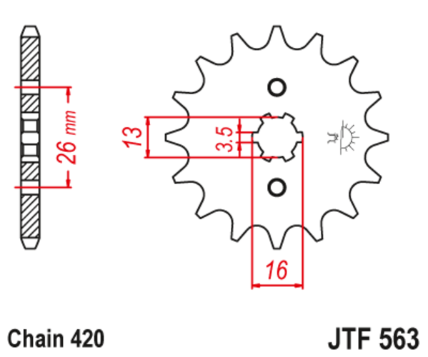 JTF 563-11 Řetězové kolečko přední