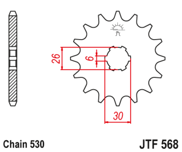 JTF 568-16 Řetězové kolečko přední
