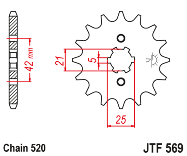JTF 569-10 Řetězové kolečko přední
