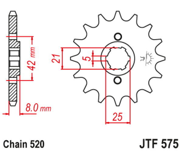 JTF 575-13 Řetězové kolečko přední