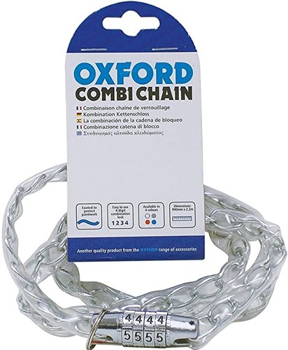 Oxford řetězový zámek Combi Chain, 0,9m, červený