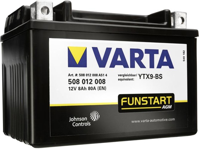 VARTA YTX9-BS, 8Ah, 12V, 508 012