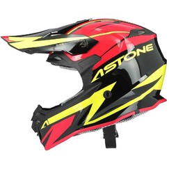 Moto přilba ASTONE MX800 RACERS červeno/neonově žlutá + 2 ks brýle ARNETTE zdarma