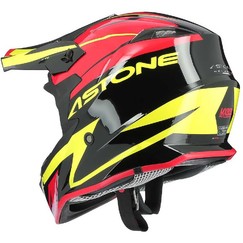 Moto přilba ASTONE MX800 RACERS červeno/neonově žlutá + 2 ks brýle ARNETTE zdarma