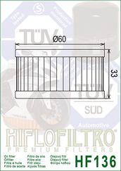 Hiflofiltro HF 136 olejový filtr