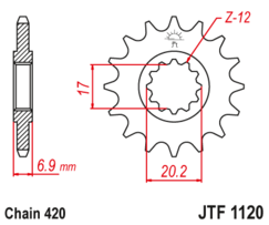 JTF 1120-10 Řetězové kolečko přední